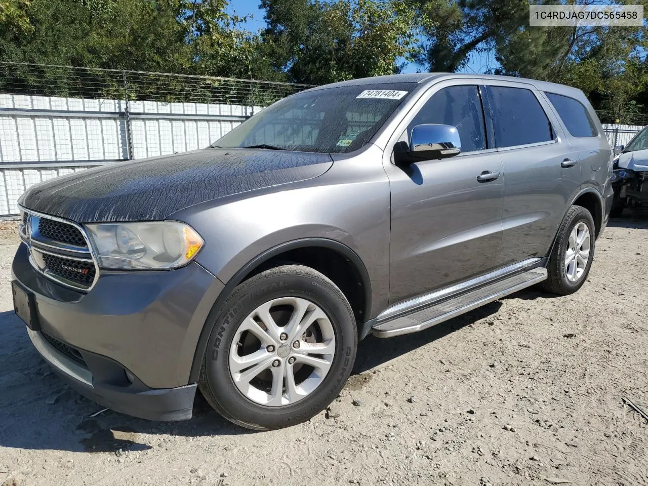 2013 Dodge Durango Sxt VIN: 1C4RDJAG7DC565458 Lot: 74781404