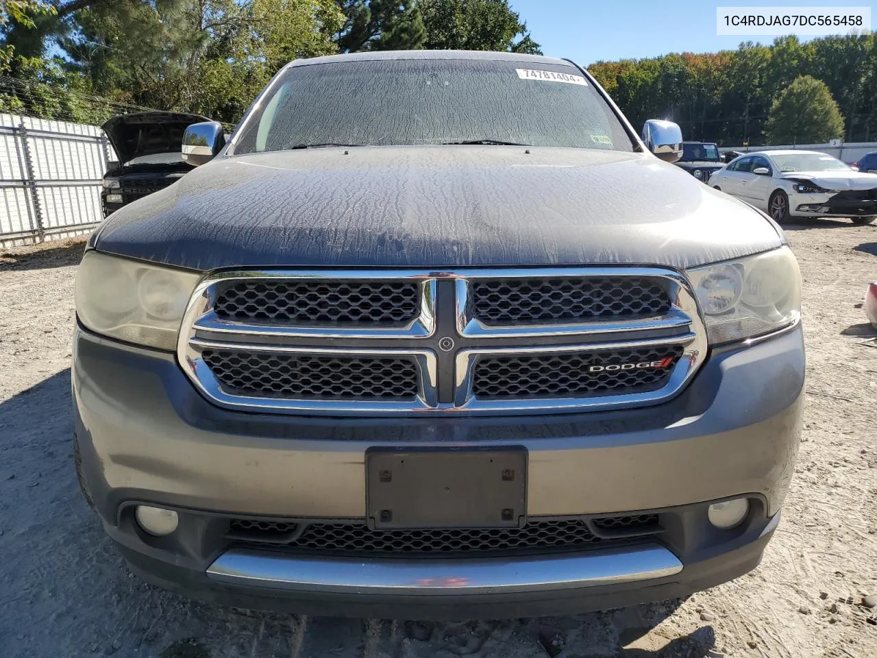 2013 Dodge Durango Sxt VIN: 1C4RDJAG7DC565458 Lot: 74781404