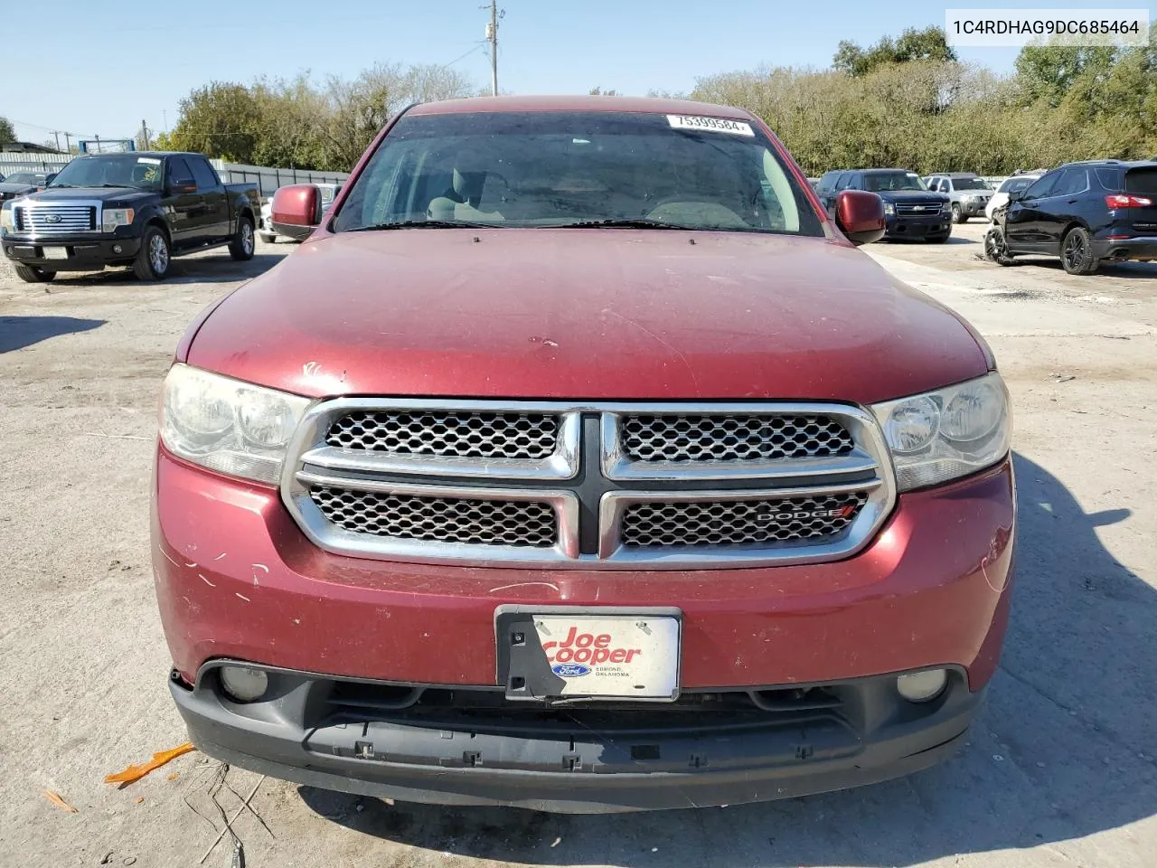 2013 Dodge Durango Sxt VIN: 1C4RDHAG9DC685464 Lot: 75399584