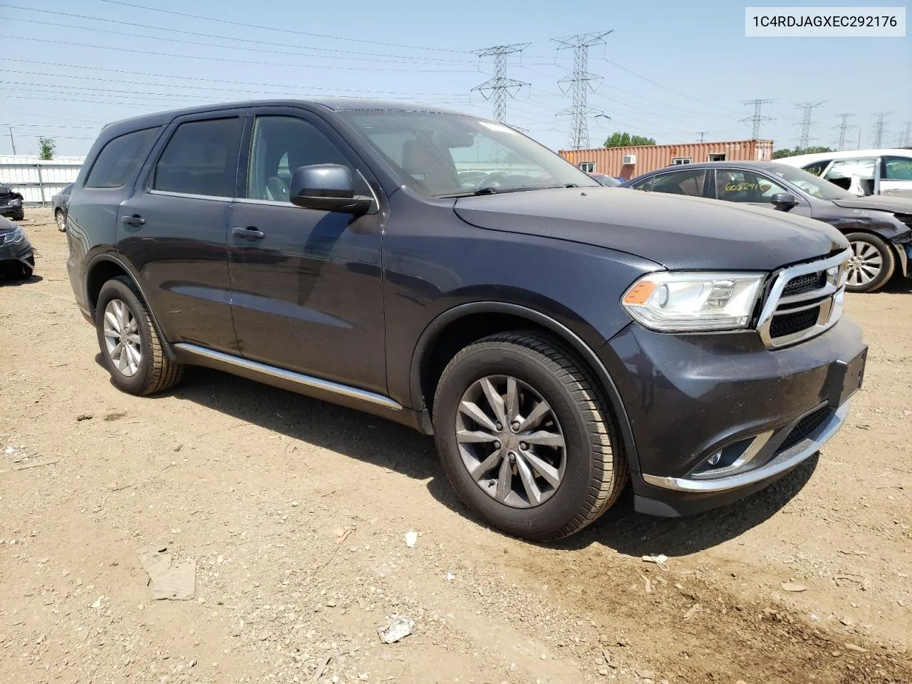 2014 Dodge Durango Sxt VIN: 1C4RDJAGXEC292176 Lot: 60712853