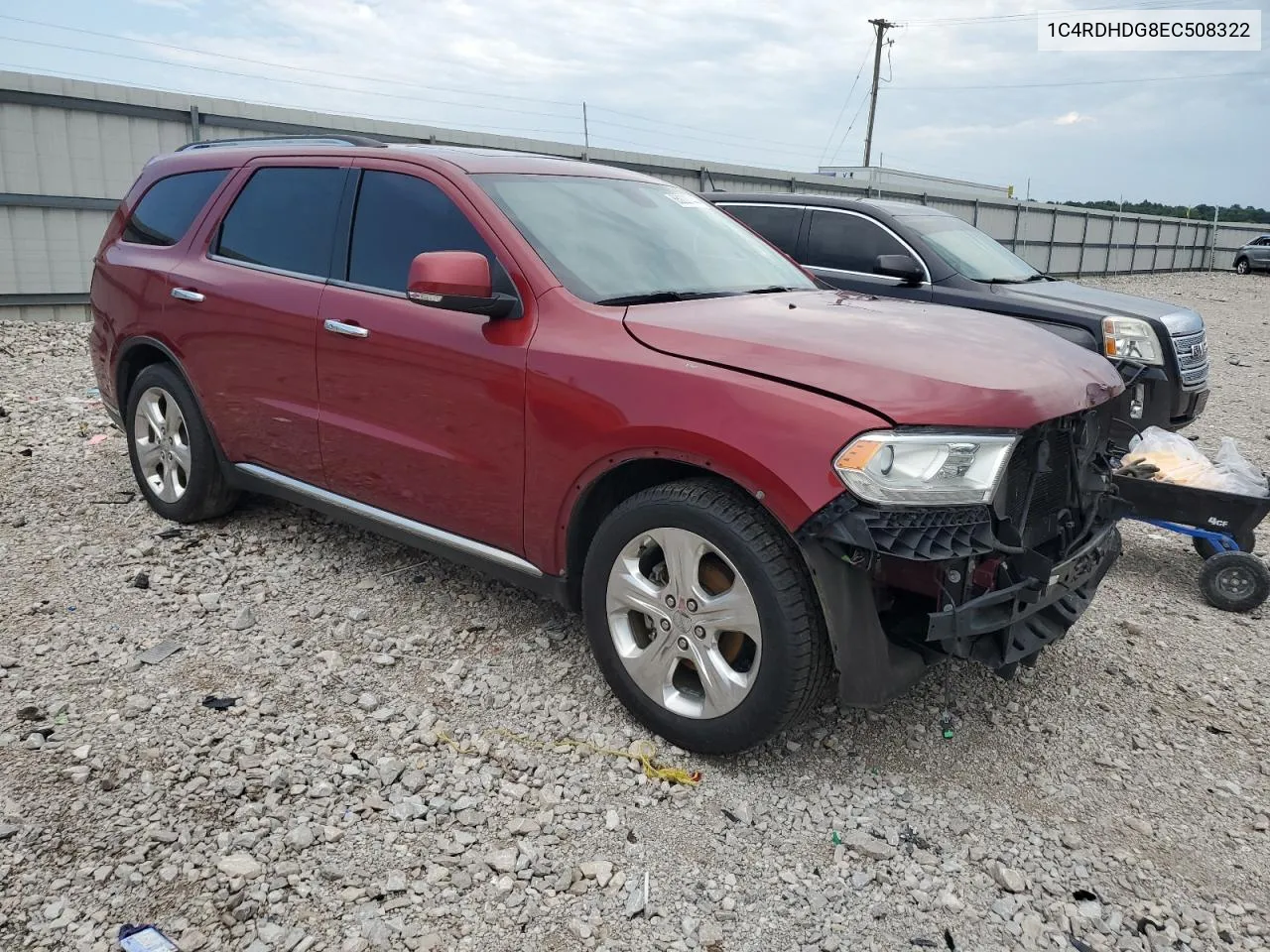 2014 Dodge Durango Limited VIN: 1C4RDHDG8EC508322 Lot: 65222744