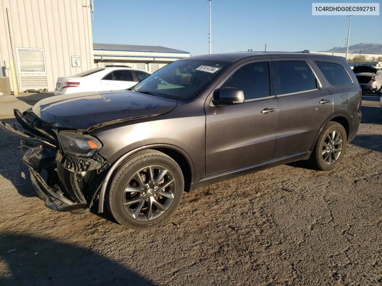 2014 Dodge Durango Limited VIN: 1C4RDHDG0EC592751 Lot: 67414704