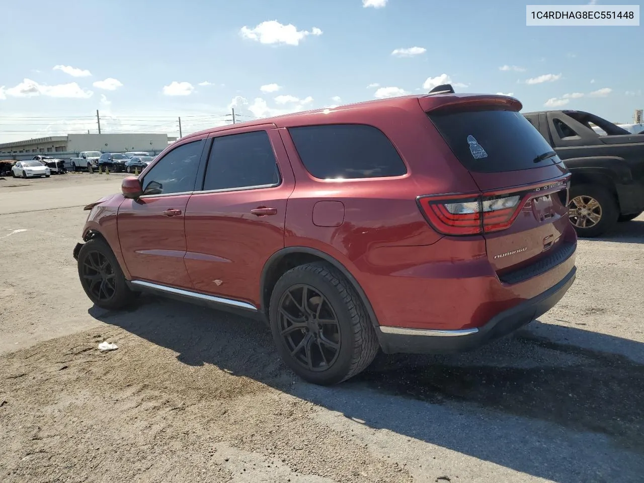 1C4RDHAG8EC551448 2014 Dodge Durango Sxt