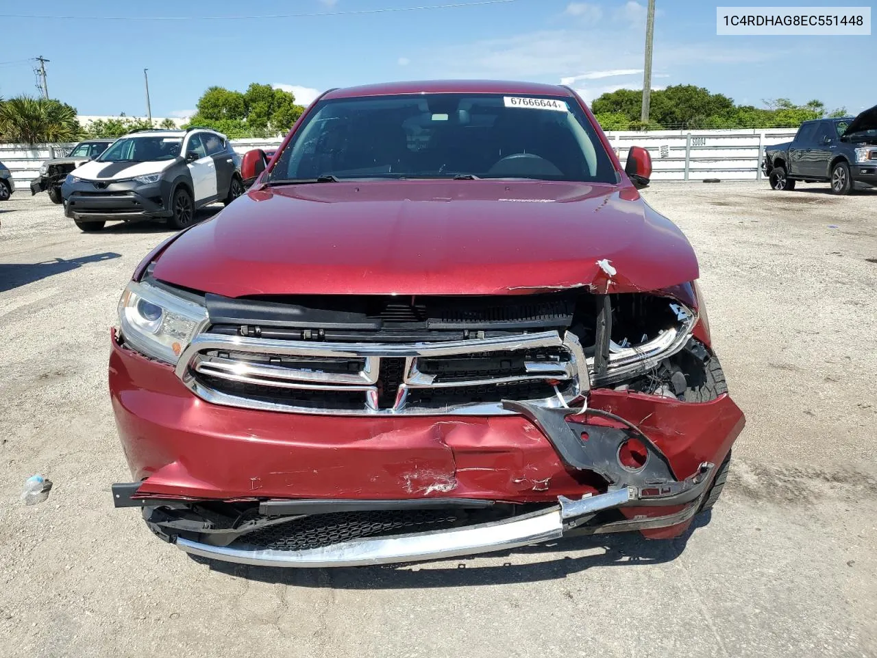 2014 Dodge Durango Sxt VIN: 1C4RDHAG8EC551448 Lot: 67666644