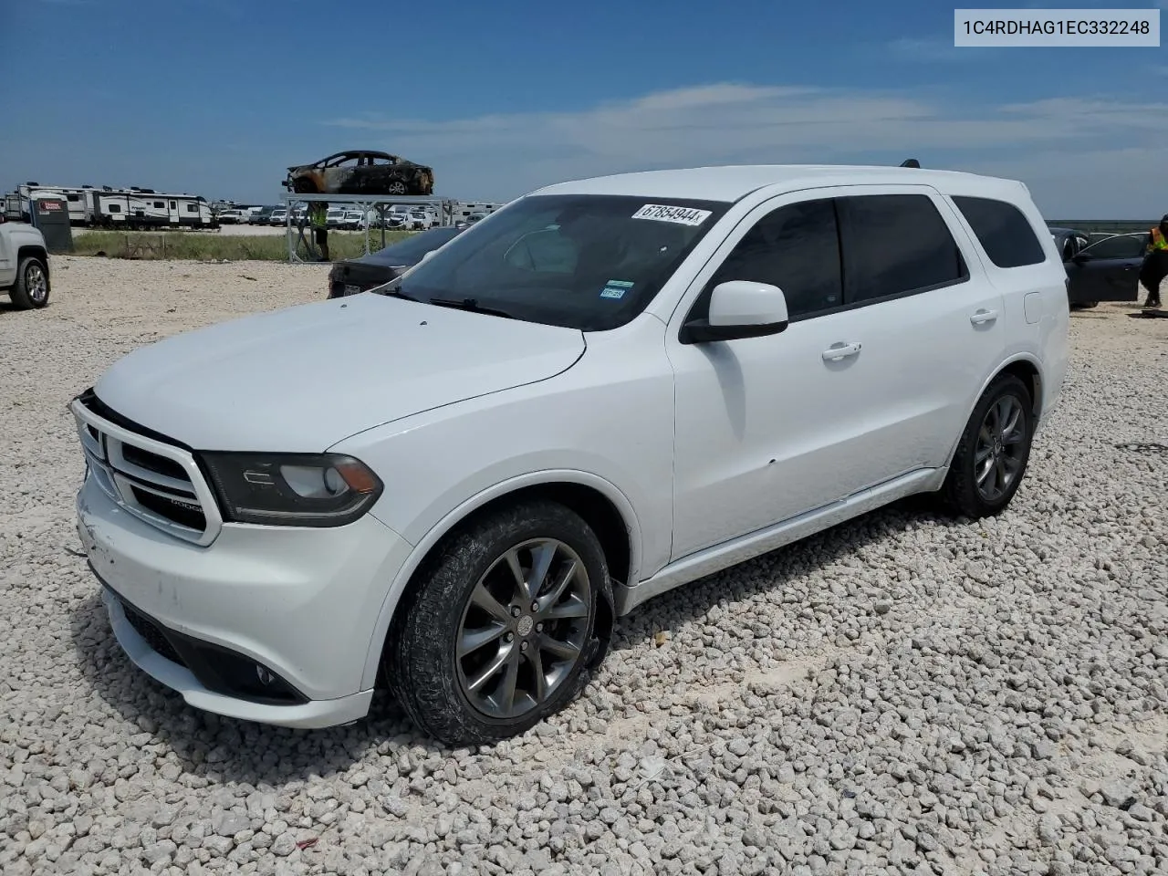 2014 Dodge Durango Sxt VIN: 1C4RDHAG1EC332248 Lot: 67854944