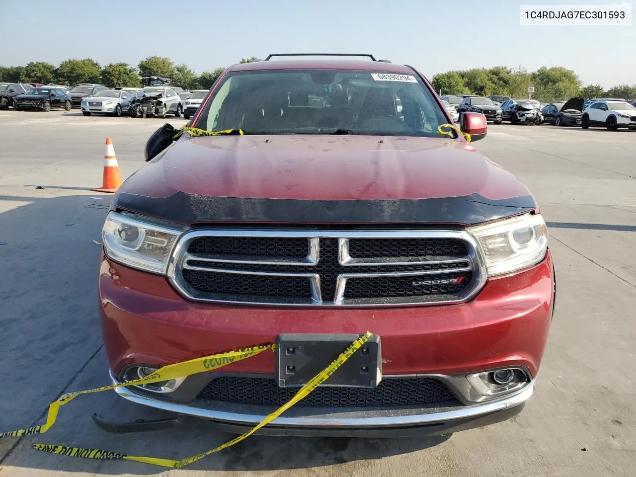 2014 Dodge Durango Sxt VIN: 1C4RDJAG7EC301593 Lot: 68390294