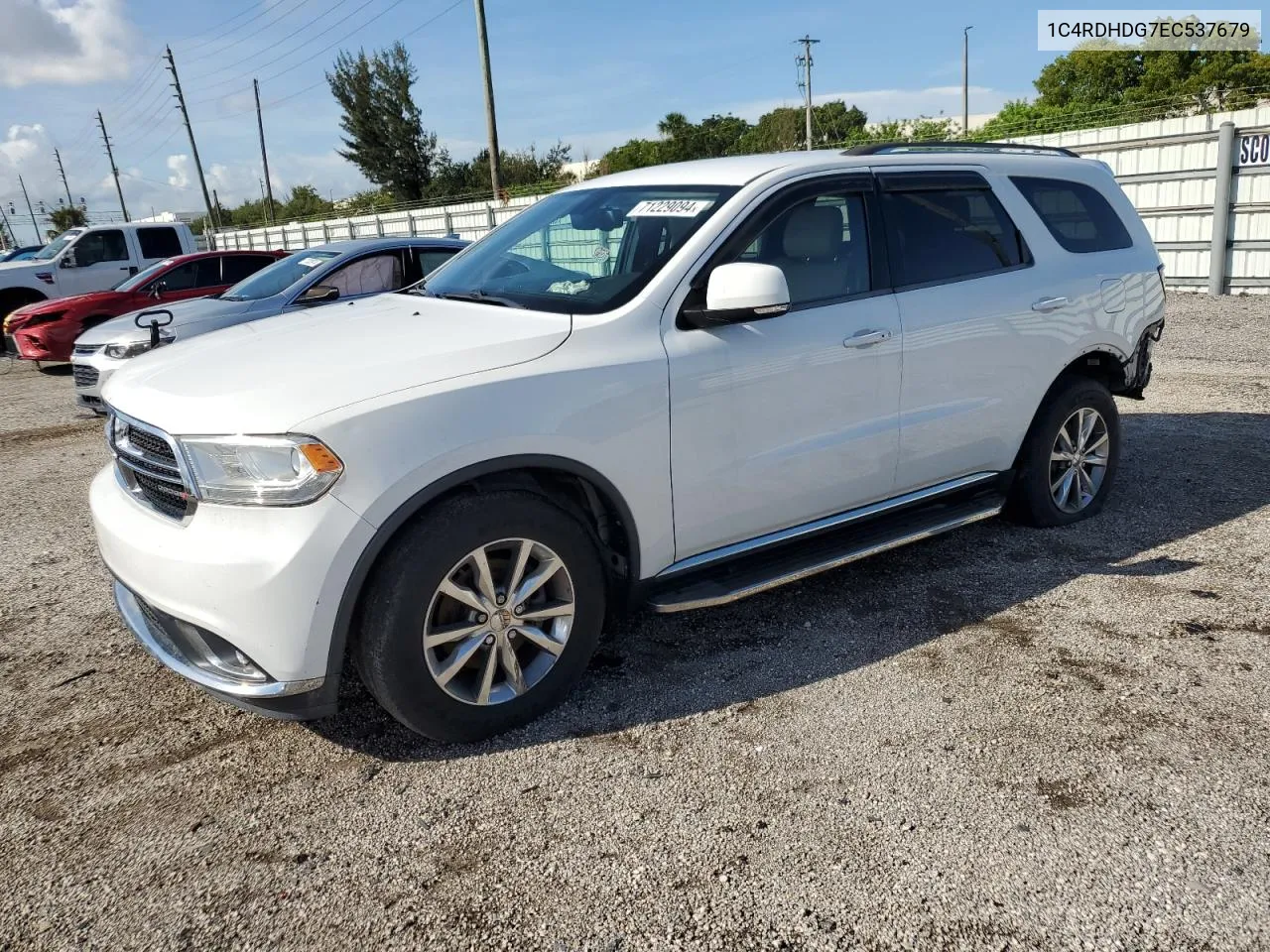 2014 Dodge Durango Limited VIN: 1C4RDHDG7EC537679 Lot: 71229094