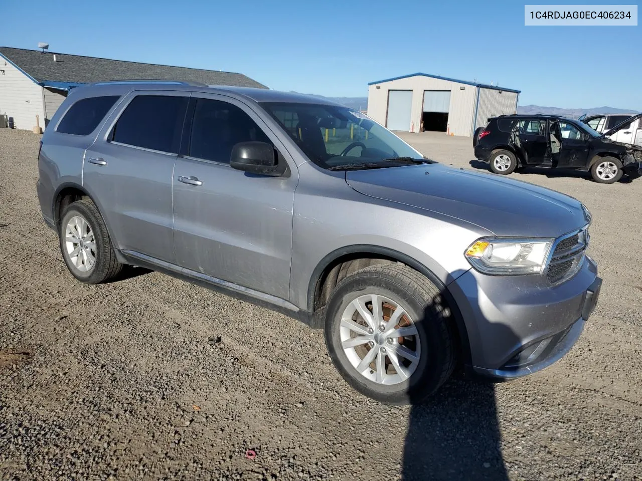 2014 Dodge Durango Sxt VIN: 1C4RDJAG0EC406234 Lot: 72081754