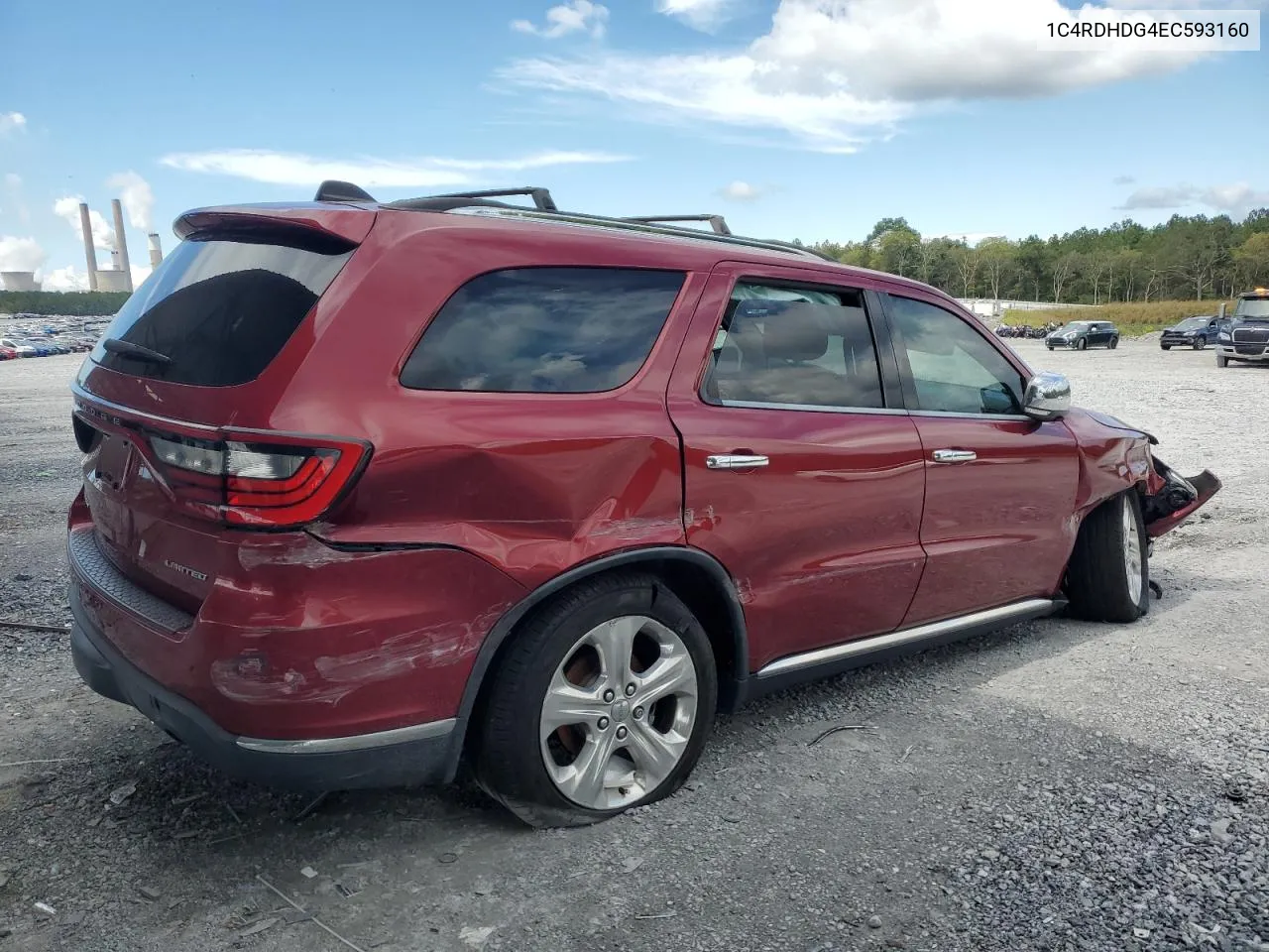 2014 Dodge Durango Limited VIN: 1C4RDHDG4EC593160 Lot: 73104084