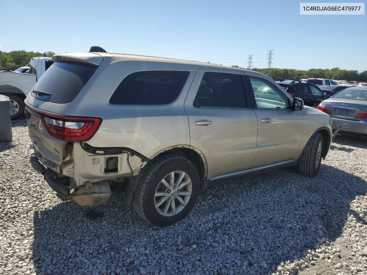 2014 Dodge Durango Sxt VIN: 1C4RDJAG6EC475977 Lot: 73588134