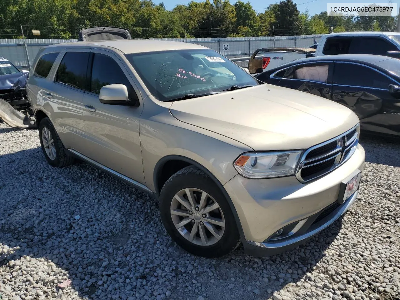 2014 Dodge Durango Sxt VIN: 1C4RDJAG6EC475977 Lot: 73588134