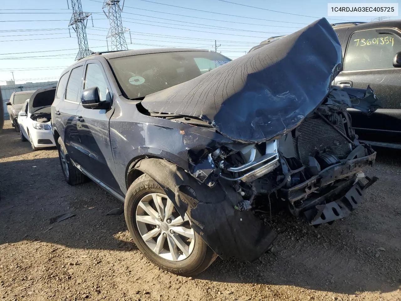 2014 Dodge Durango Sxt VIN: 1C4RDJAG3EC405725 Lot: 74739954