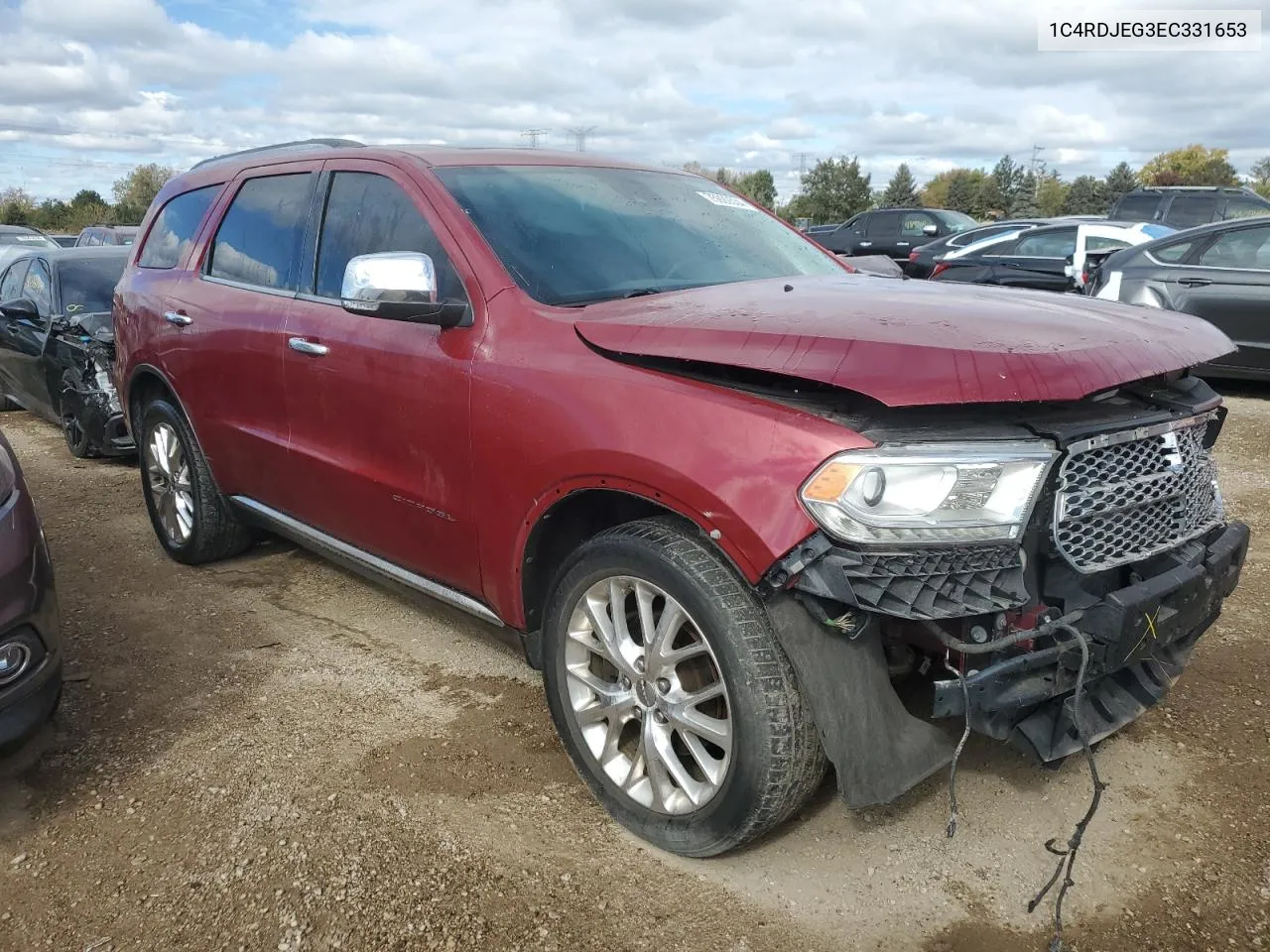 2014 Dodge Durango Citadel VIN: 1C4RDJEG3EC331653 Lot: 75920534