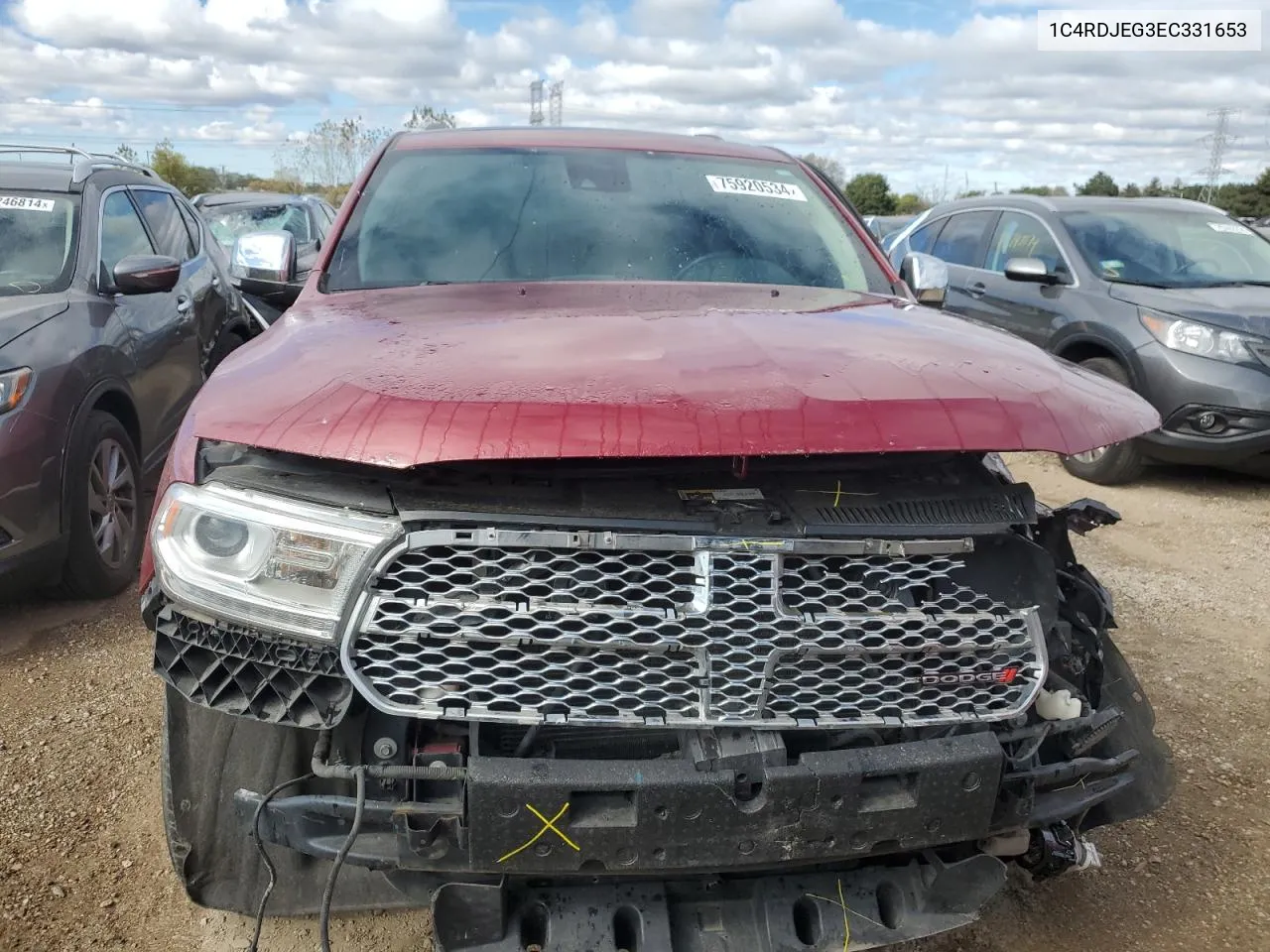 2014 Dodge Durango Citadel VIN: 1C4RDJEG3EC331653 Lot: 75920534