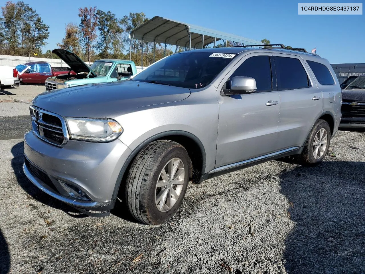 2014 Dodge Durango Limited VIN: 1C4RDHDG8EC437137 Lot: 76373424