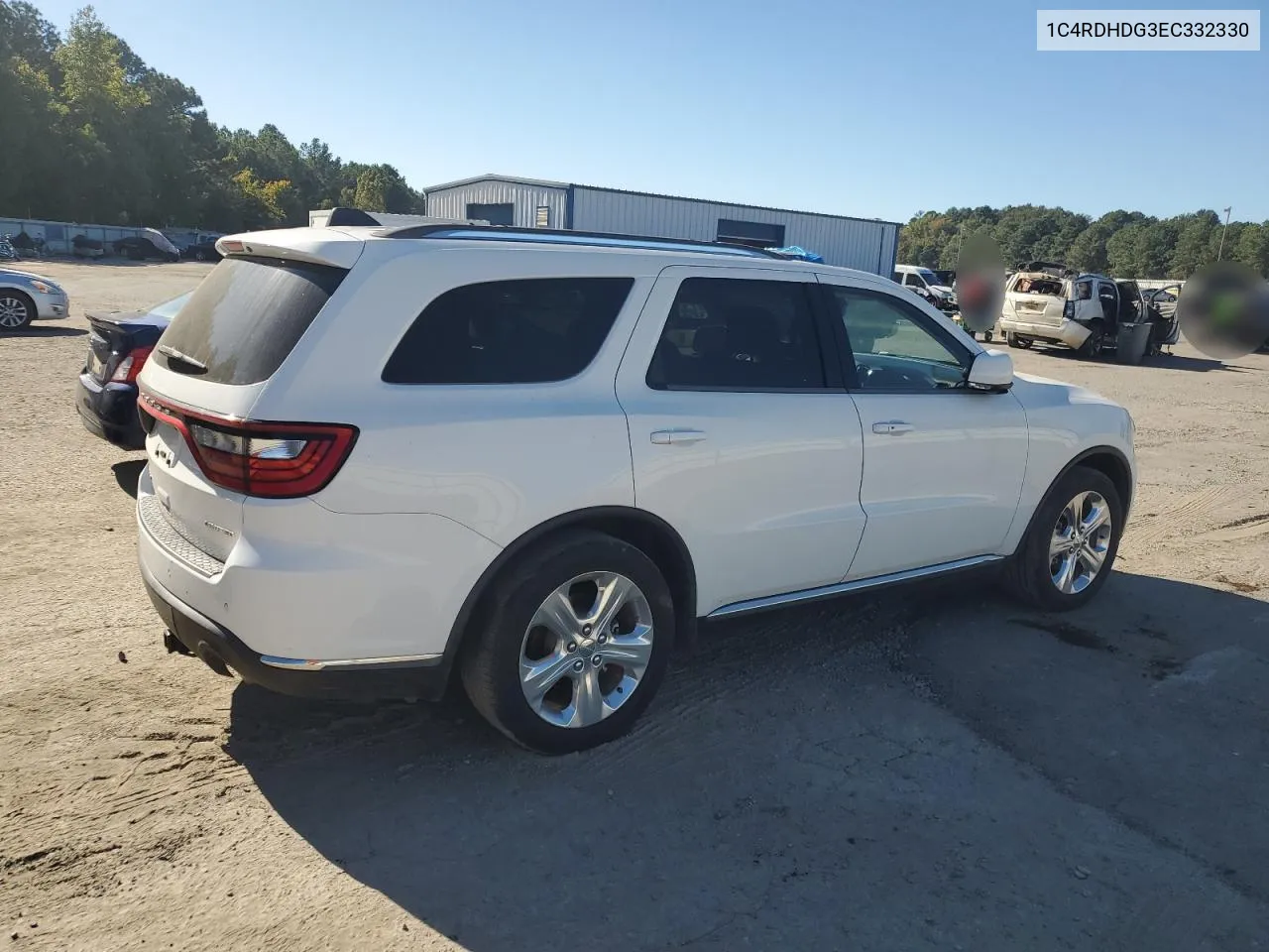 2014 Dodge Durango Limited VIN: 1C4RDHDG3EC332330 Lot: 76717234