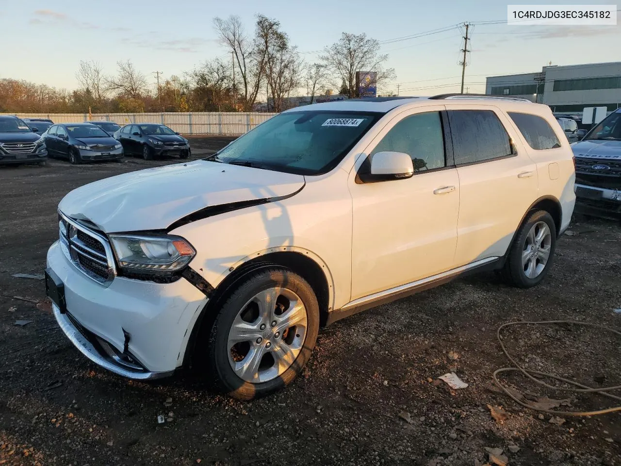 2014 Dodge Durango Limited VIN: 1C4RDJDG3EC345182 Lot: 80068874