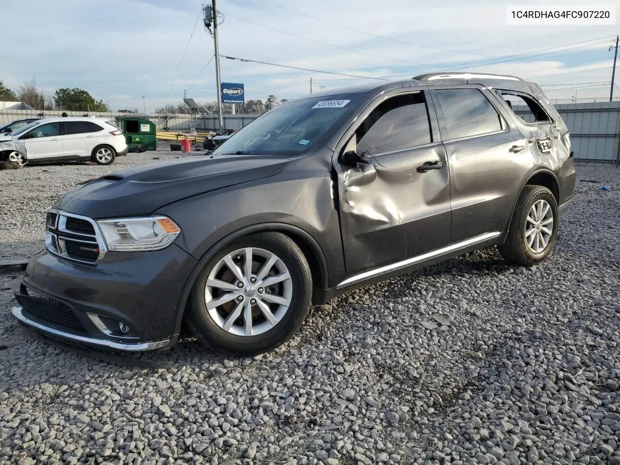 2015 Dodge Durango Sxt VIN: 1C4RDHAG4FC907220 Lot: 43086654