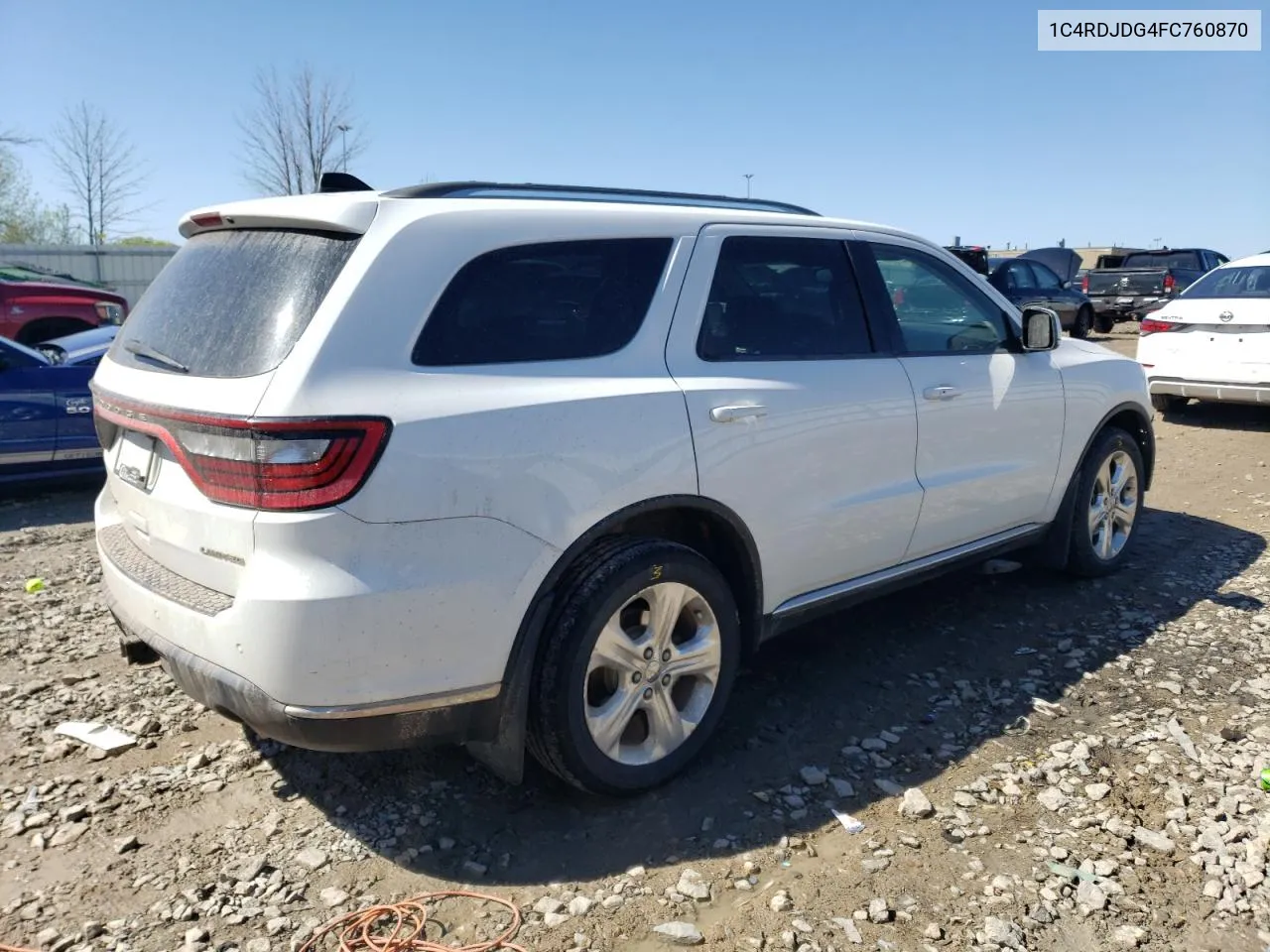 2015 Dodge Durango Limited VIN: 1C4RDJDG4FC760870 Lot: 53328584