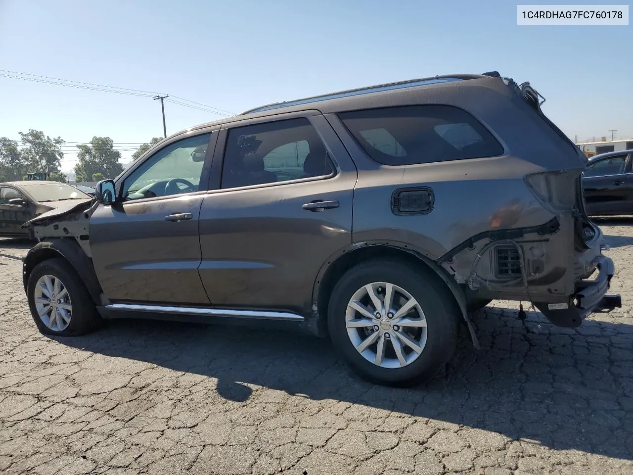 2015 Dodge Durango Sxt VIN: 1C4RDHAG7FC760178 Lot: 61525504