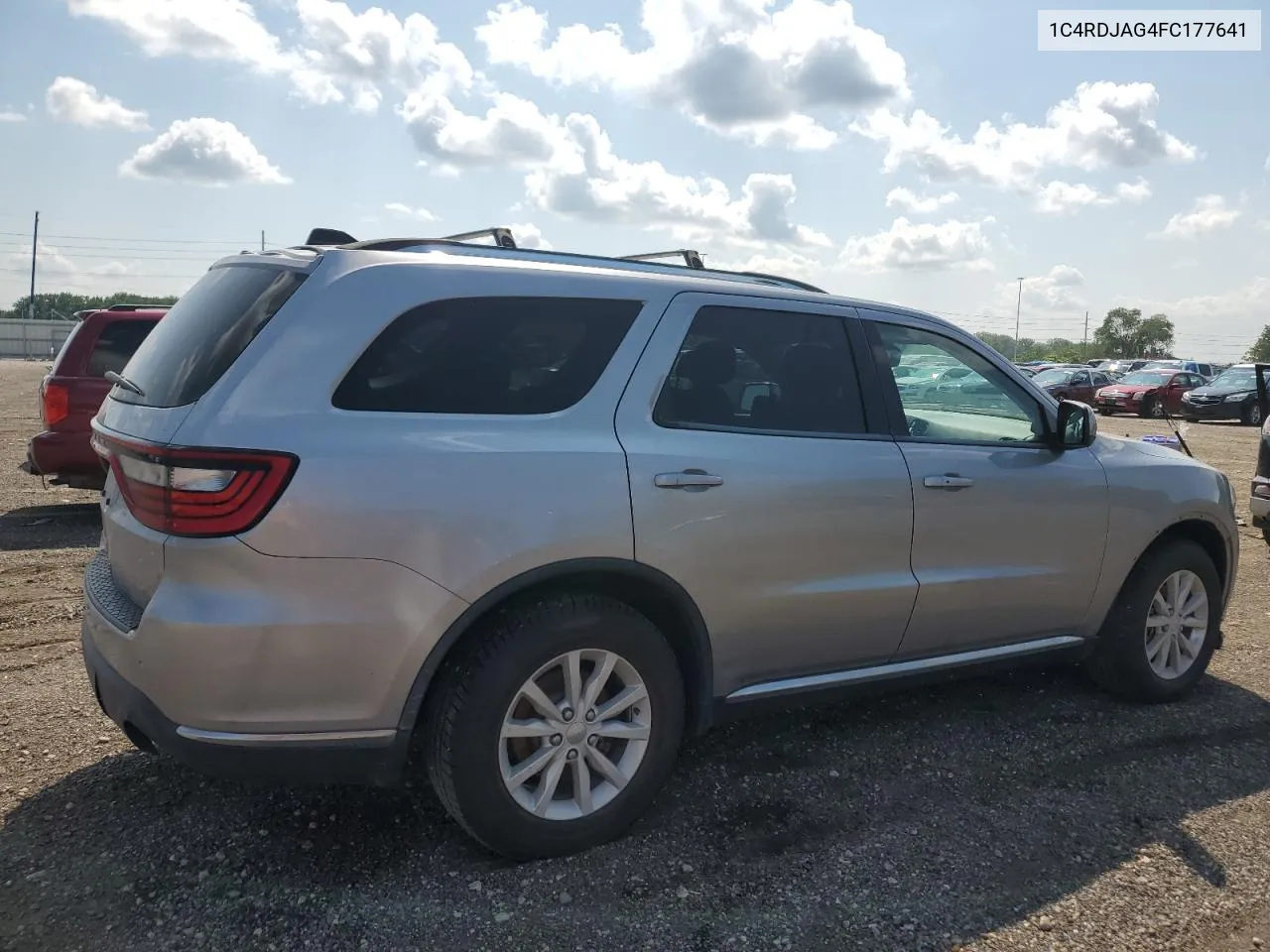 2015 Dodge Durango Sxt VIN: 1C4RDJAG4FC177641 Lot: 62216424