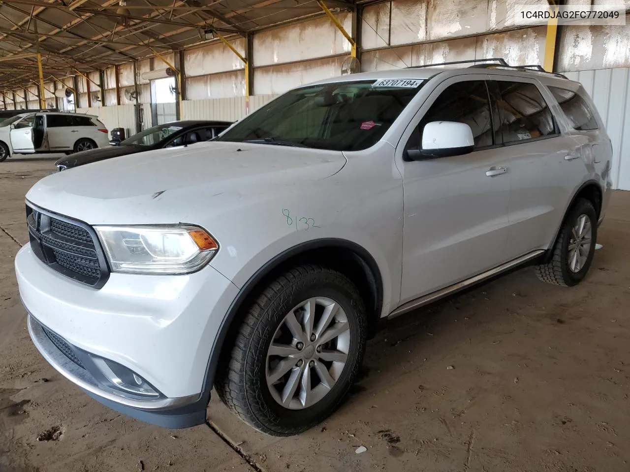 2015 Dodge Durango Sxt VIN: 1C4RDJAG2FC772049 Lot: 63707194