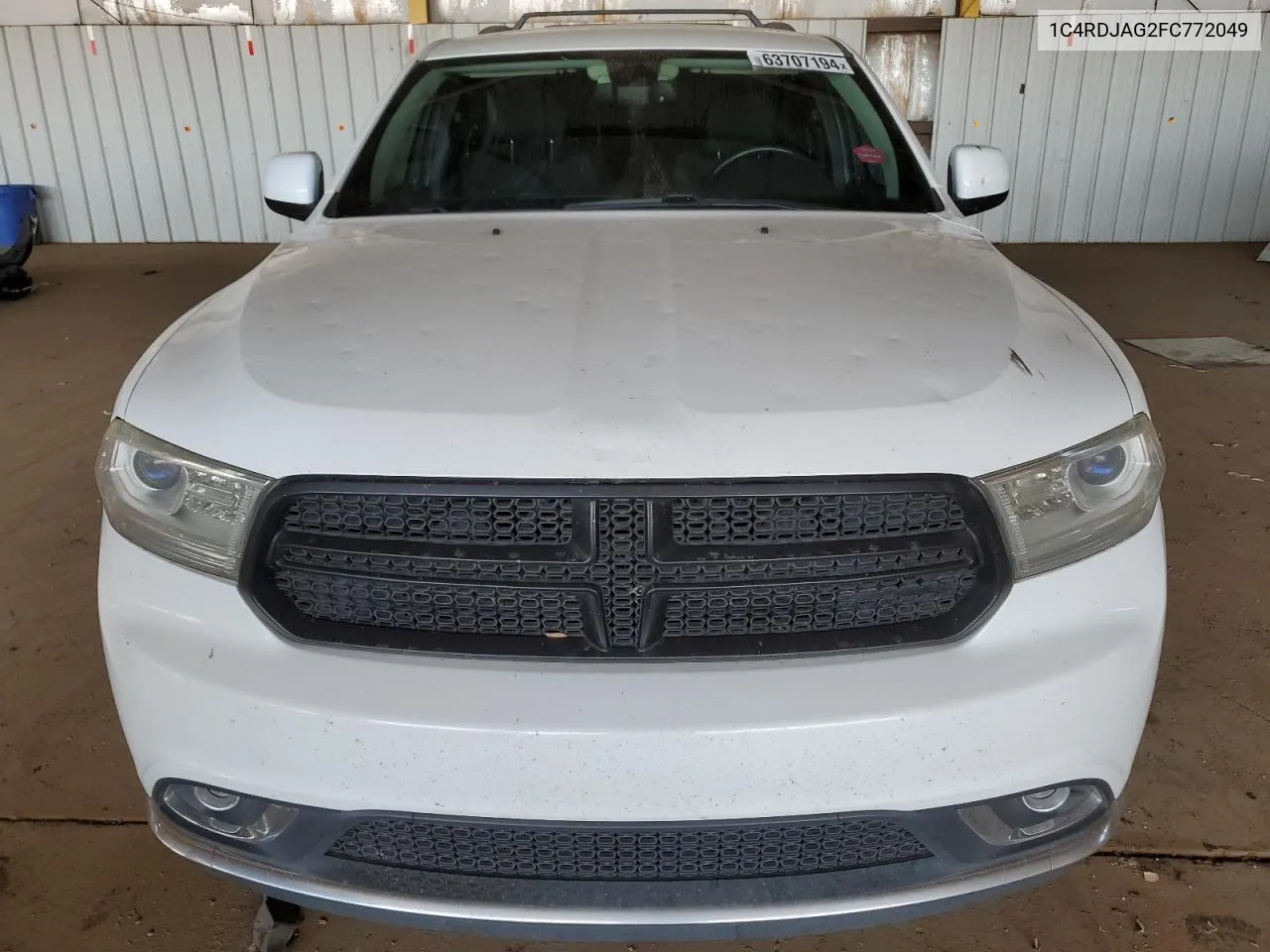 2015 Dodge Durango Sxt VIN: 1C4RDJAG2FC772049 Lot: 63707194