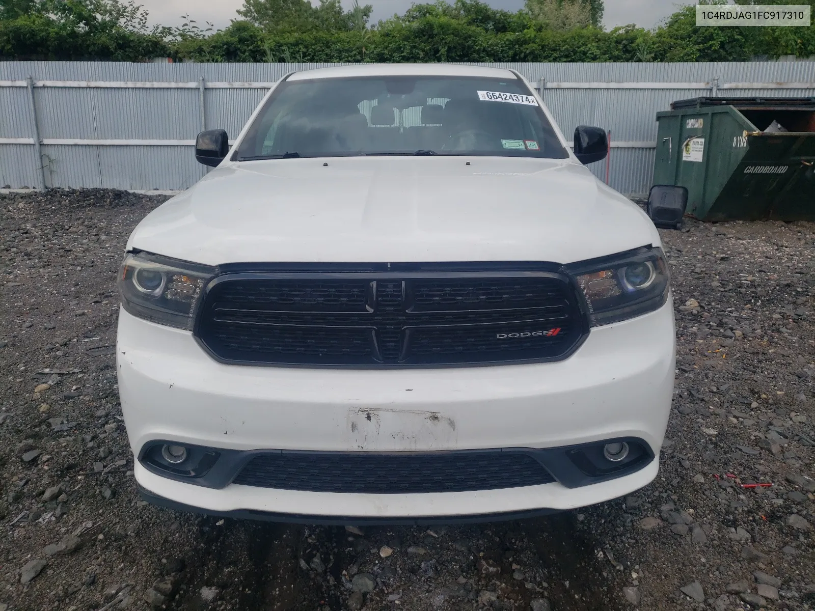 2015 Dodge Durango Sxt VIN: 1C4RDJAG1FC917310 Lot: 66424374