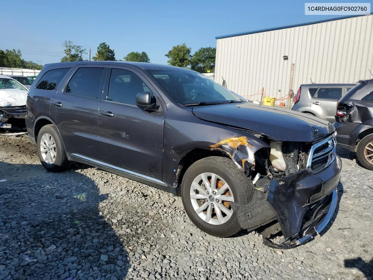 2015 Dodge Durango Sxt VIN: 1C4RDHAG0FC902760 Lot: 66667394