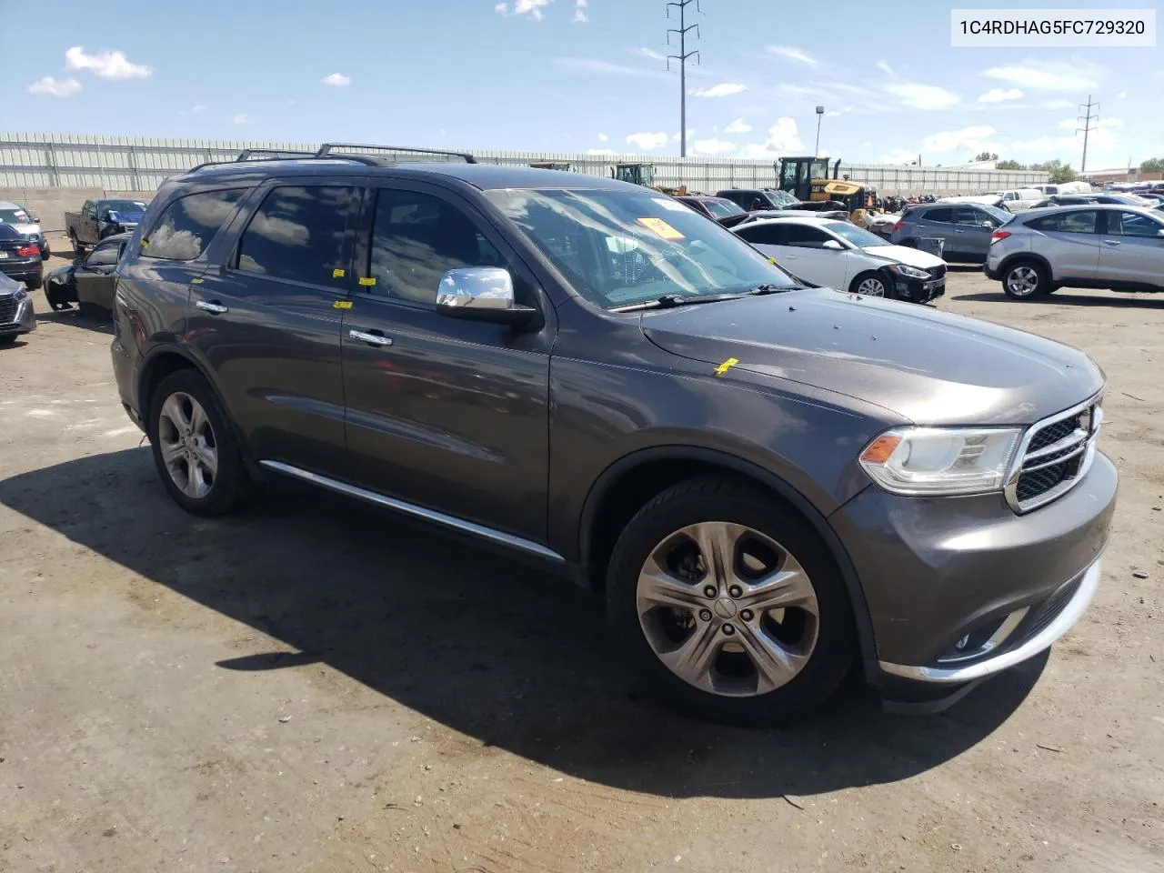 2015 Dodge Durango Sxt VIN: 1C4RDHAG5FC729320 Lot: 68299484