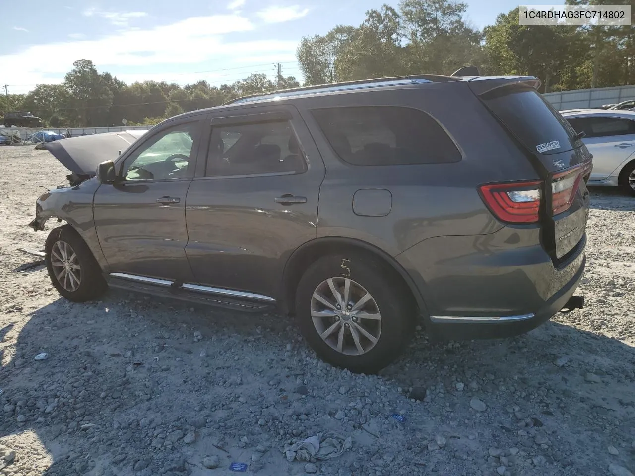 2015 Dodge Durango Sxt VIN: 1C4RDHAG3FC714802 Lot: 69988964