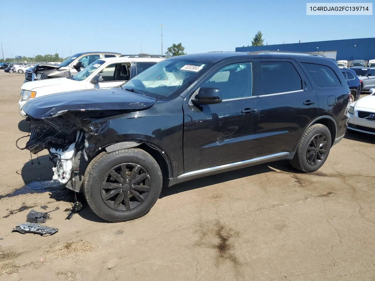 2015 Dodge Durango Sxt VIN: 1C4RDJAG2FC139714 Lot: 70282804