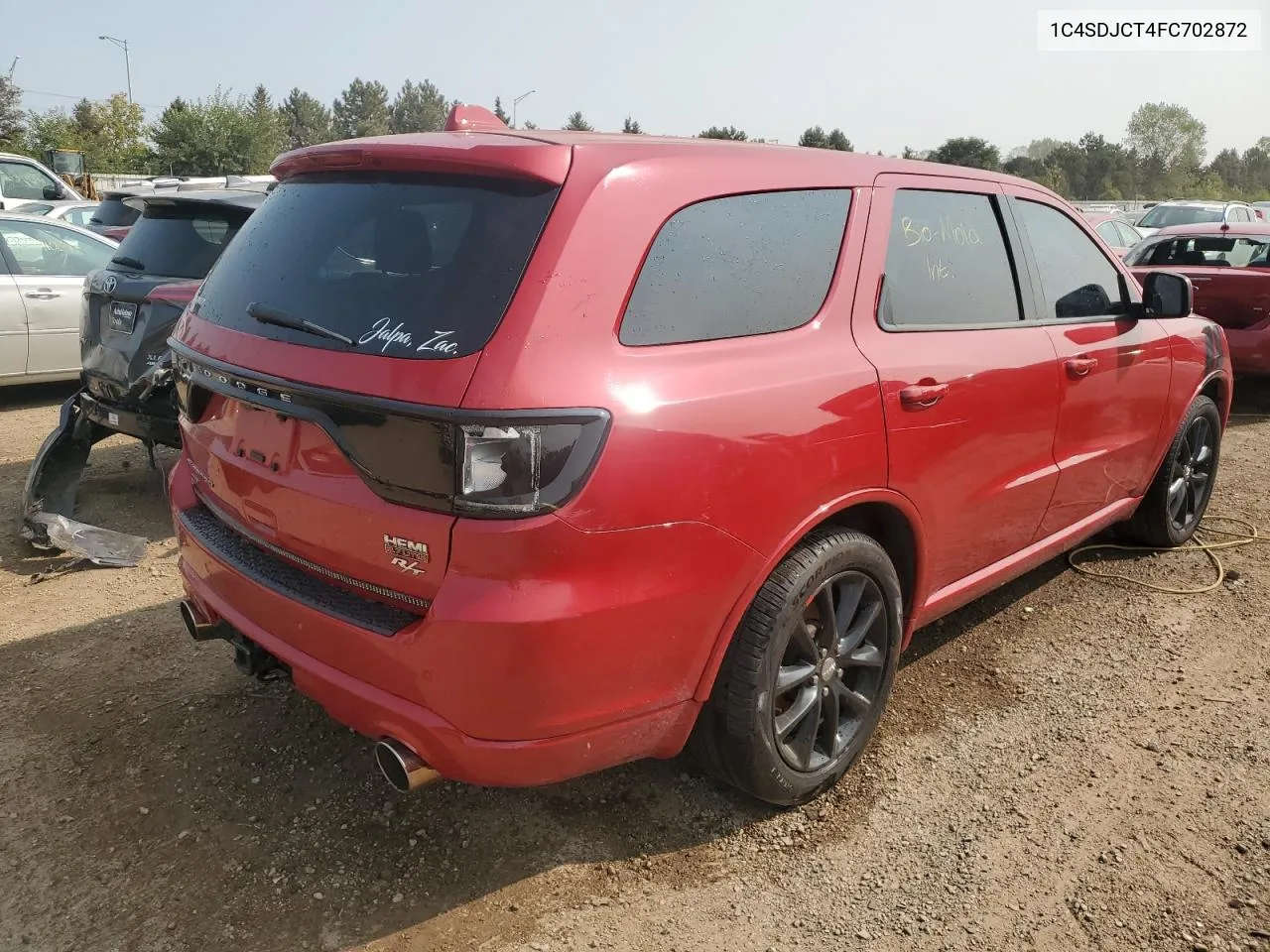 2015 Dodge Durango R/T VIN: 1C4SDJCT4FC702872 Lot: 70385844