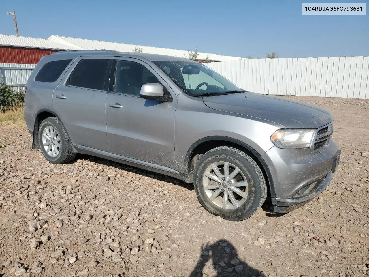 2015 Dodge Durango Sxt VIN: 1C4RDJAG6FC793681 Lot: 70795604