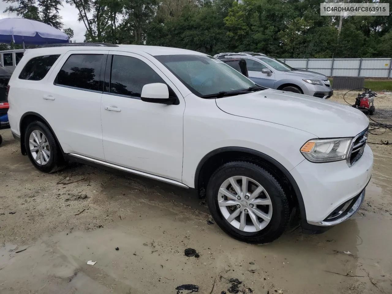 2015 Dodge Durango Sxt VIN: 1C4RDHAG4FC863915 Lot: 70819104