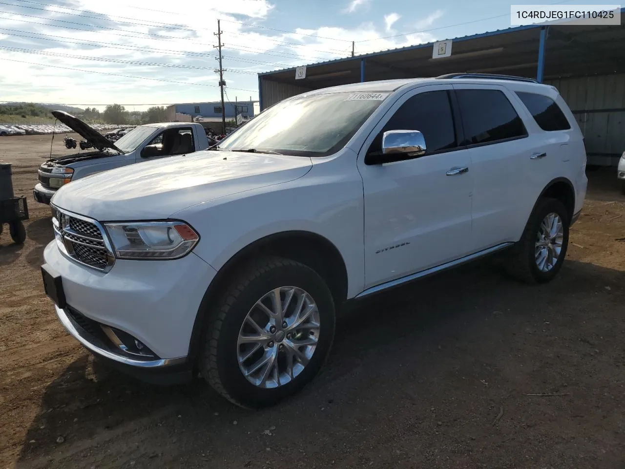 1C4RDJEG1FC110425 2015 Dodge Durango Citadel