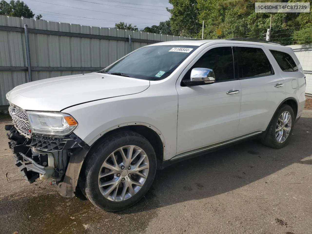 2015 Dodge Durango Citadel VIN: 1C4SDHET4FC873739 Lot: 71196544