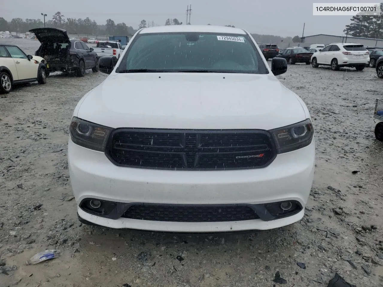 2015 Dodge Durango Sxt VIN: 1C4RDHAG6FC100701 Lot: 72945034