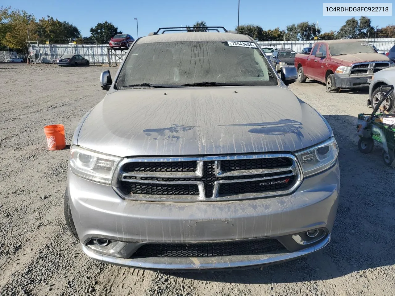 2015 Dodge Durango Limited VIN: 1C4RDHDG8FC922718 Lot: 73543694