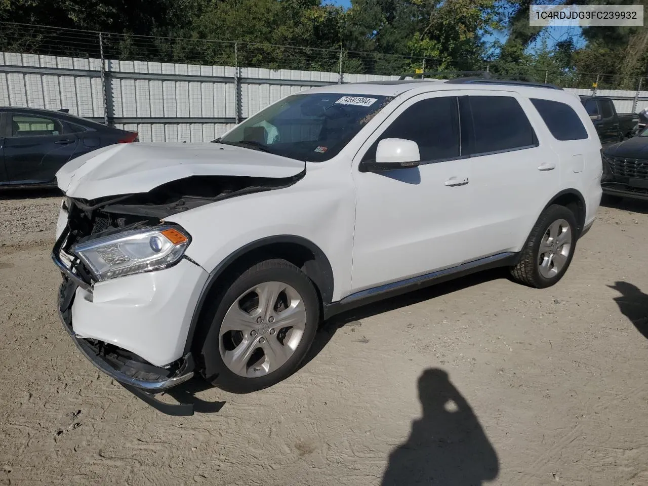 2015 Dodge Durango Limited VIN: 1C4RDJDG3FC239932 Lot: 74597994