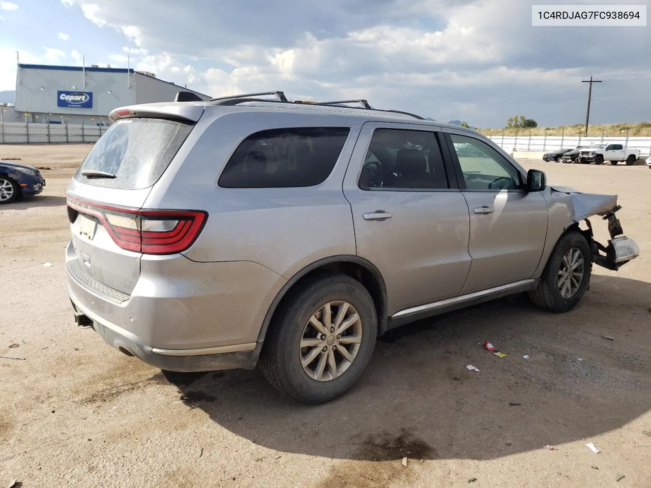 2015 Dodge Durango Sxt VIN: 1C4RDJAG7FC938694 Lot: 75340344