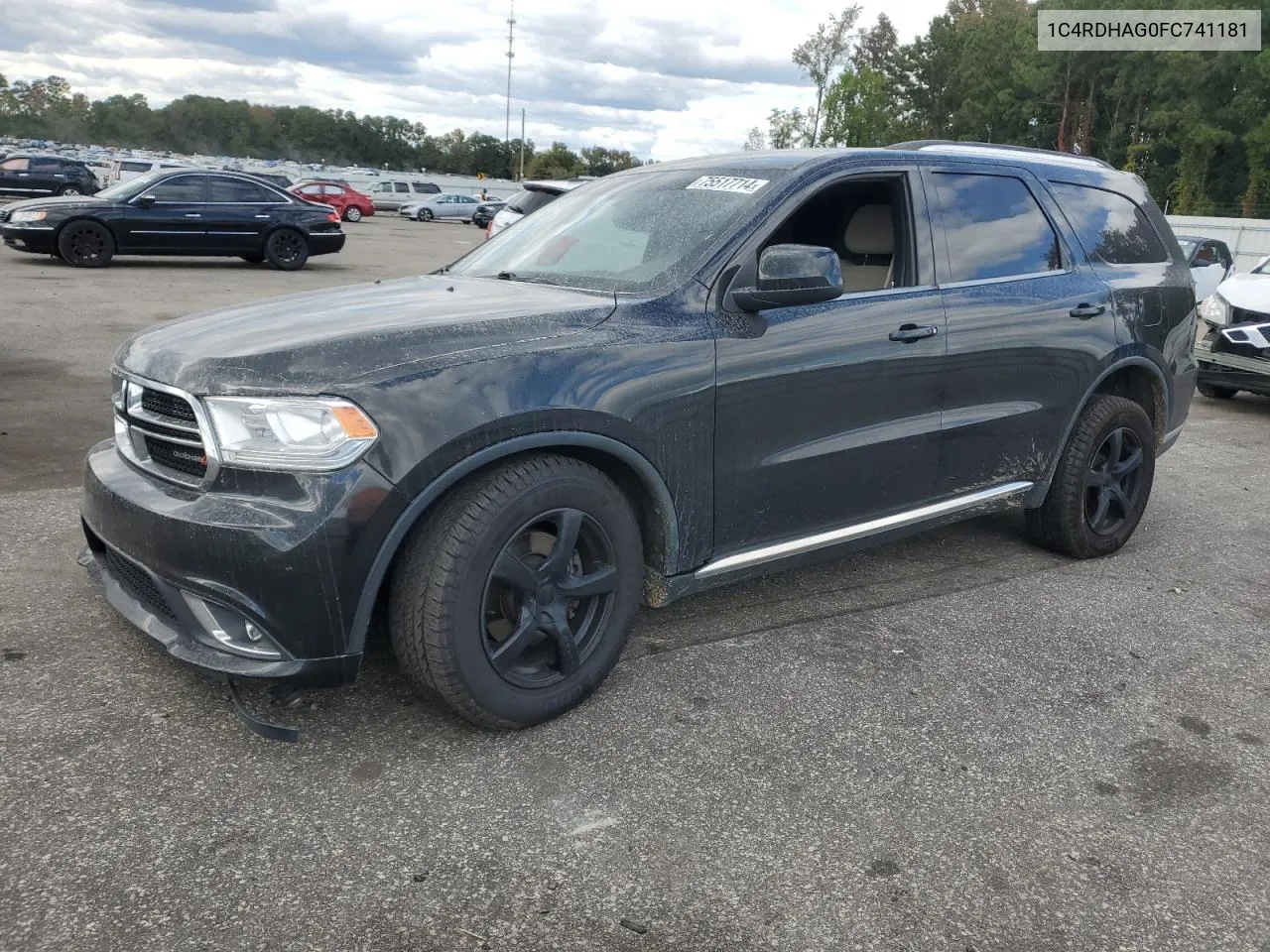 2015 Dodge Durango Sxt VIN: 1C4RDHAG0FC741181 Lot: 75517714