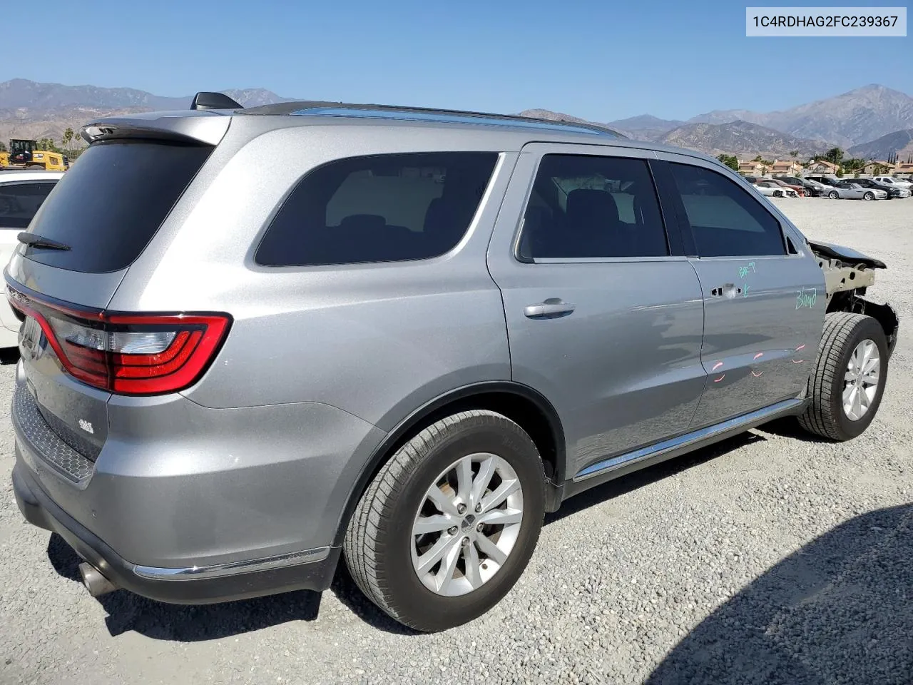 2015 Dodge Durango Sxt VIN: 1C4RDHAG2FC239367 Lot: 75714364