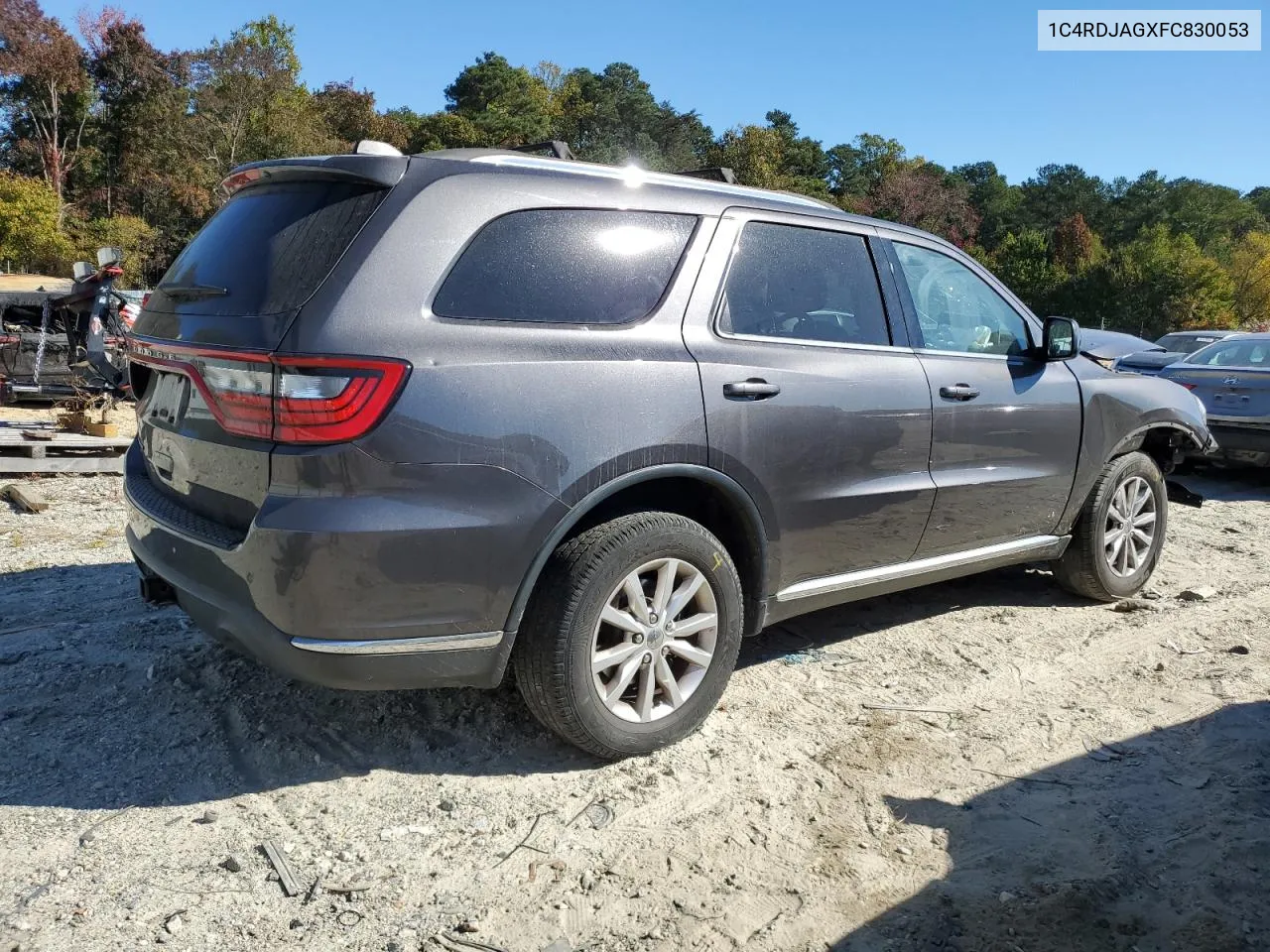 2015 Dodge Durango Sxt VIN: 1C4RDJAGXFC830053 Lot: 76697004