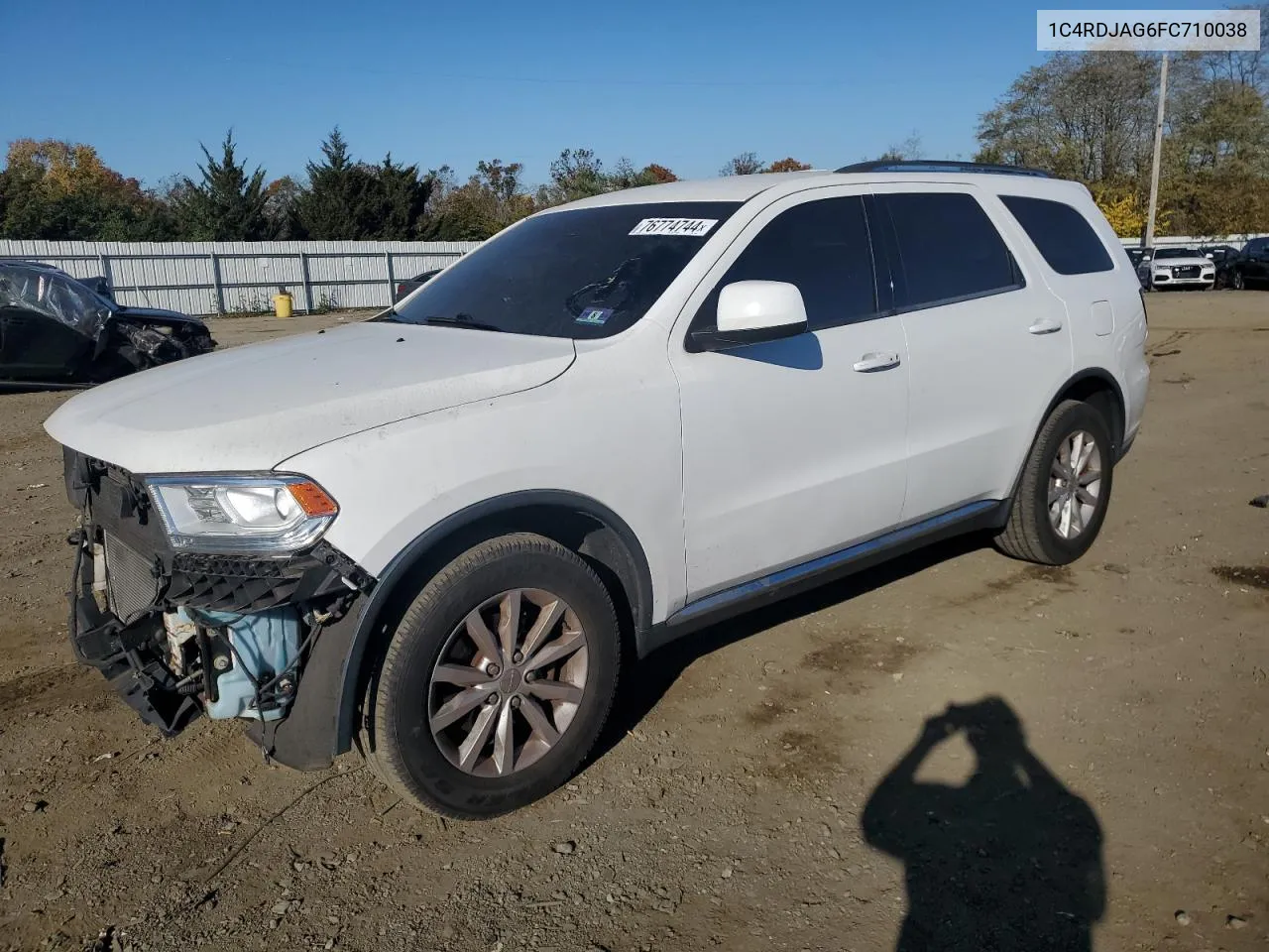 2015 Dodge Durango Sxt VIN: 1C4RDJAG6FC710038 Lot: 76774744