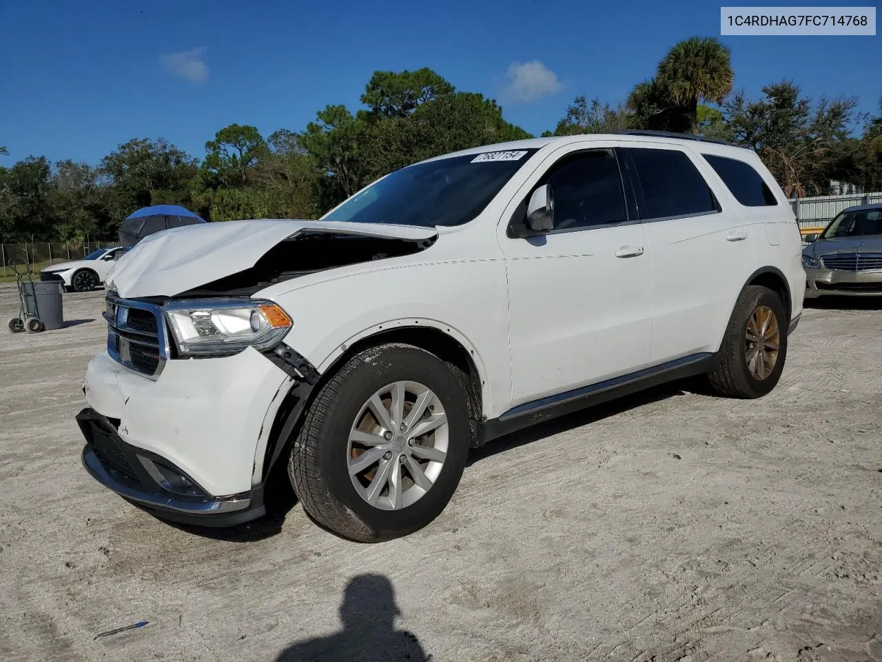 2015 Dodge Durango Sxt VIN: 1C4RDHAG7FC714768 Lot: 76827154