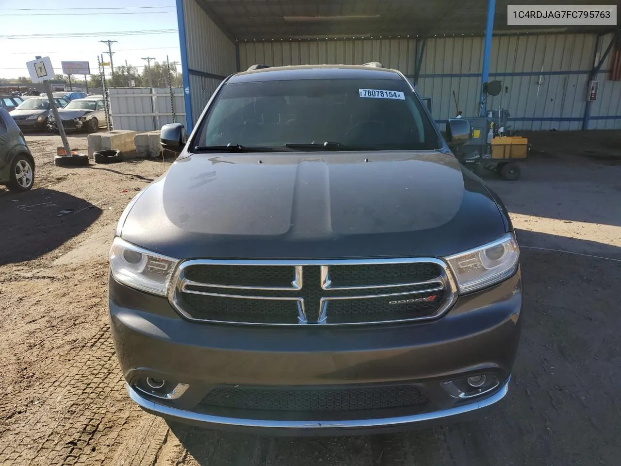 2015 Dodge Durango Sxt VIN: 1C4RDJAG7FC795763 Lot: 78078154