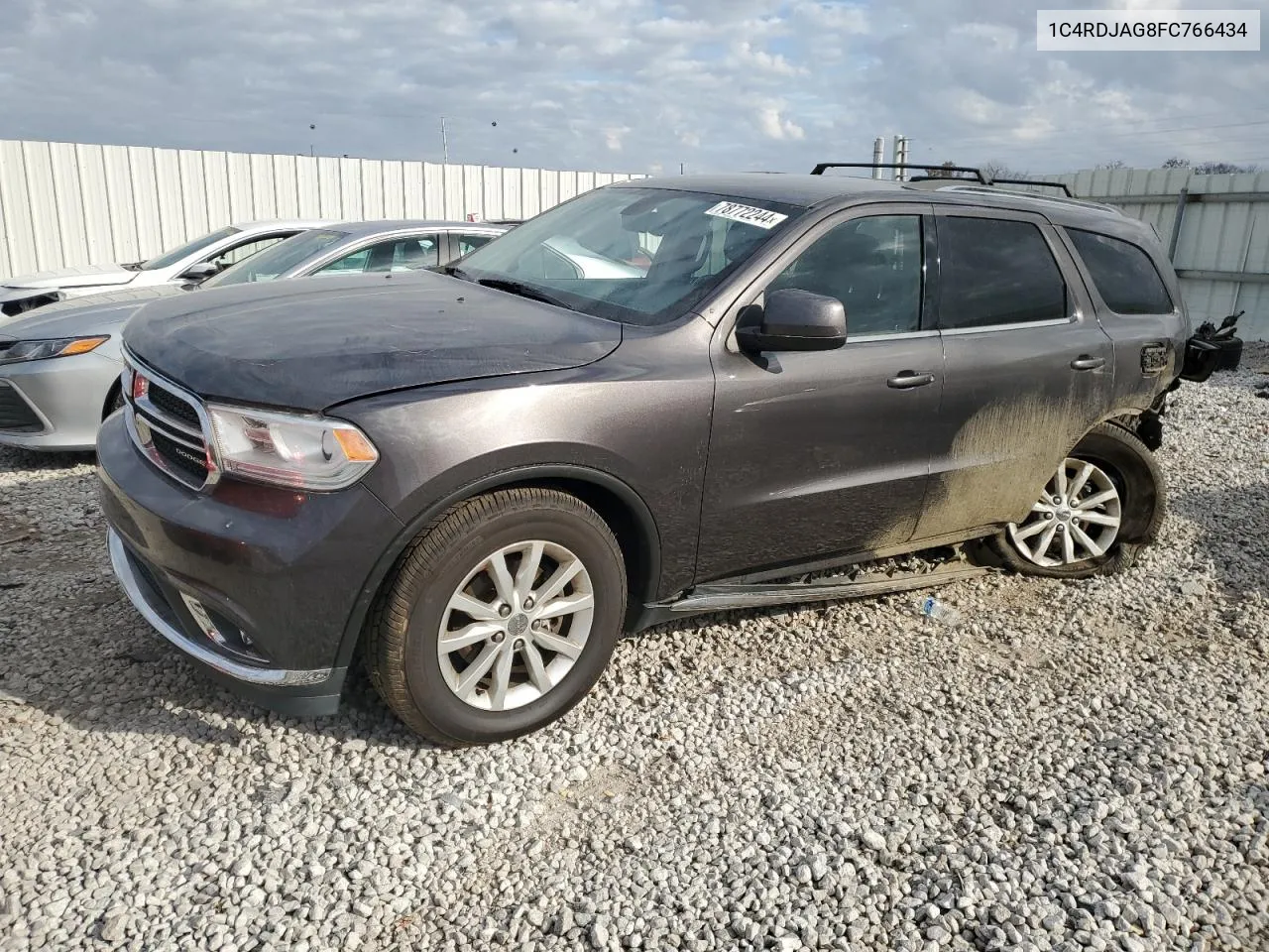 2015 Dodge Durango Sxt VIN: 1C4RDJAG8FC766434 Lot: 78772244