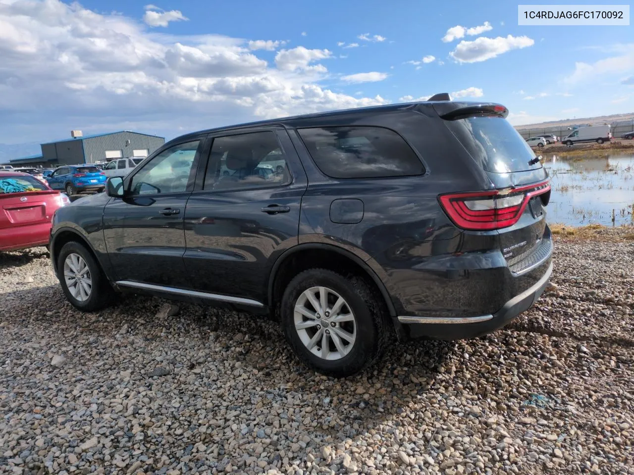 2015 Dodge Durango Sxt VIN: 1C4RDJAG6FC170092 Lot: 80348784