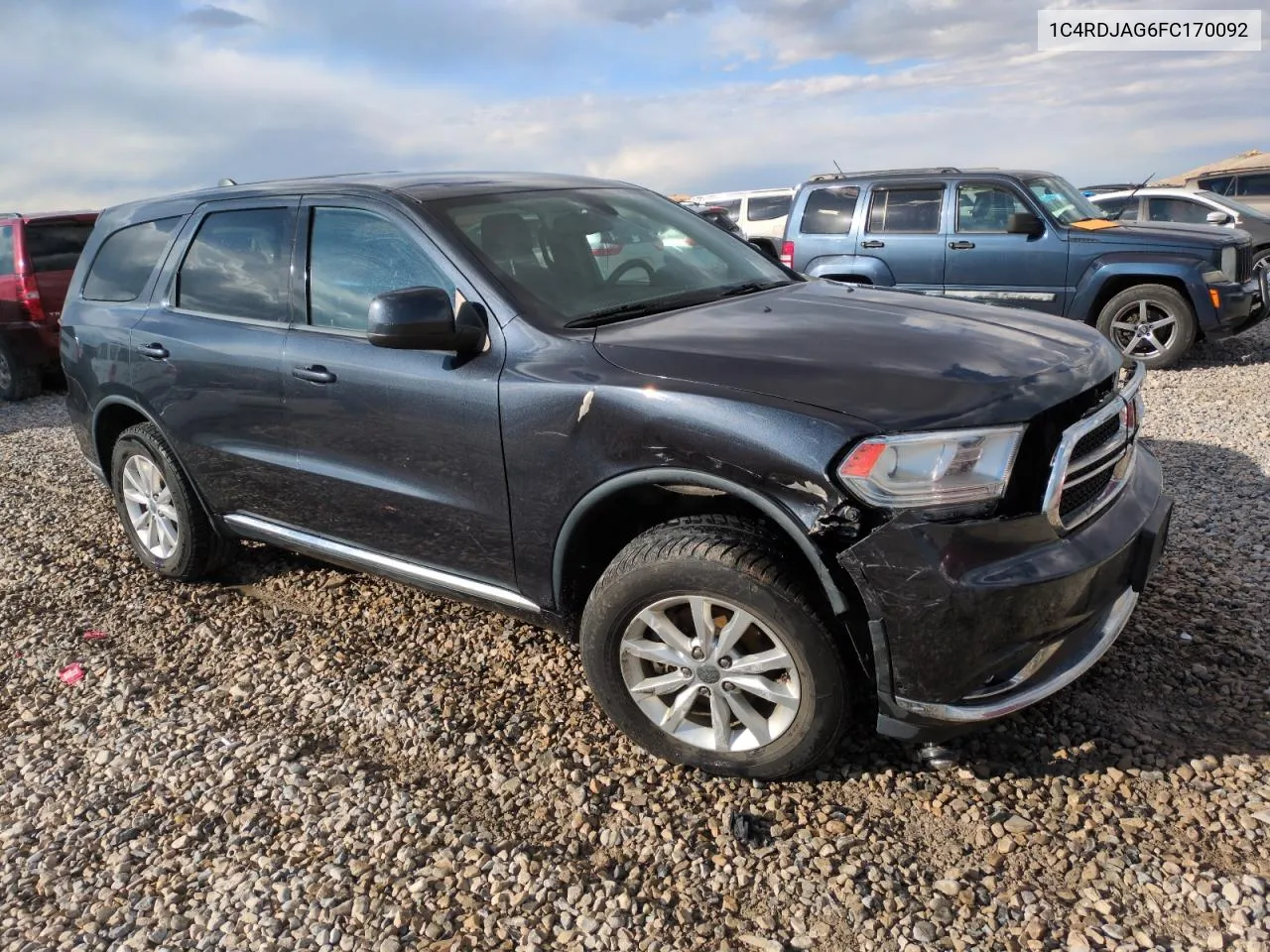 2015 Dodge Durango Sxt VIN: 1C4RDJAG6FC170092 Lot: 80348784